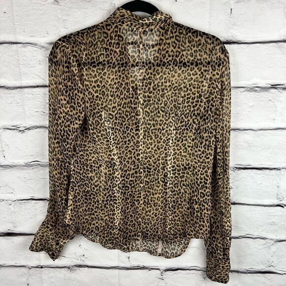 J.Crew Women's Leopard-Print Button-Up Shirt M Multicolor Long Sleeve - Picture 6 of 7
